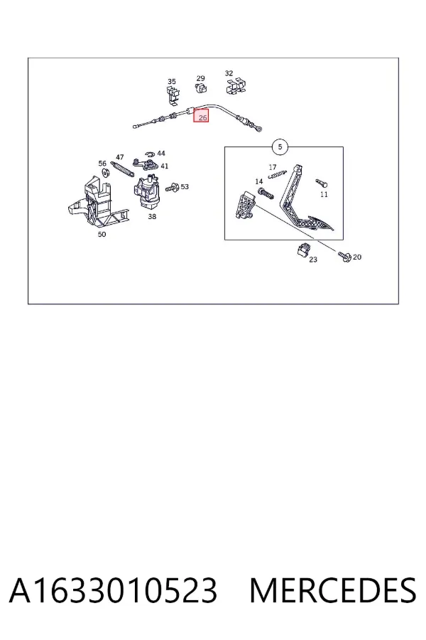Cable del acelerador Mercedes ML/GLE W163