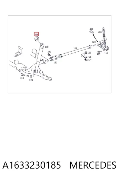 Buje de vástago de amortiguador delantero MERCEDES A1633230185