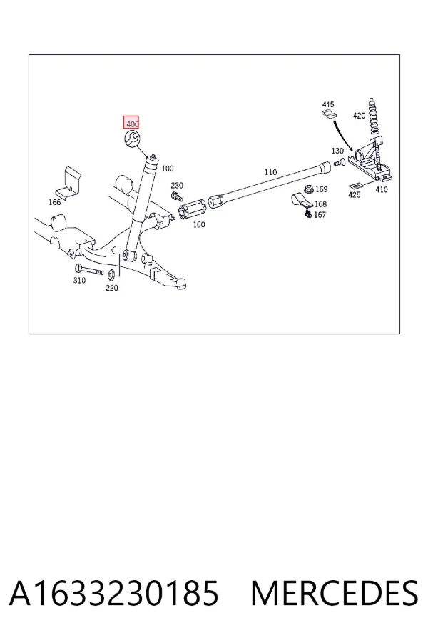 Buje de vástago de amortiguador delantero A1633230185 Mercedes