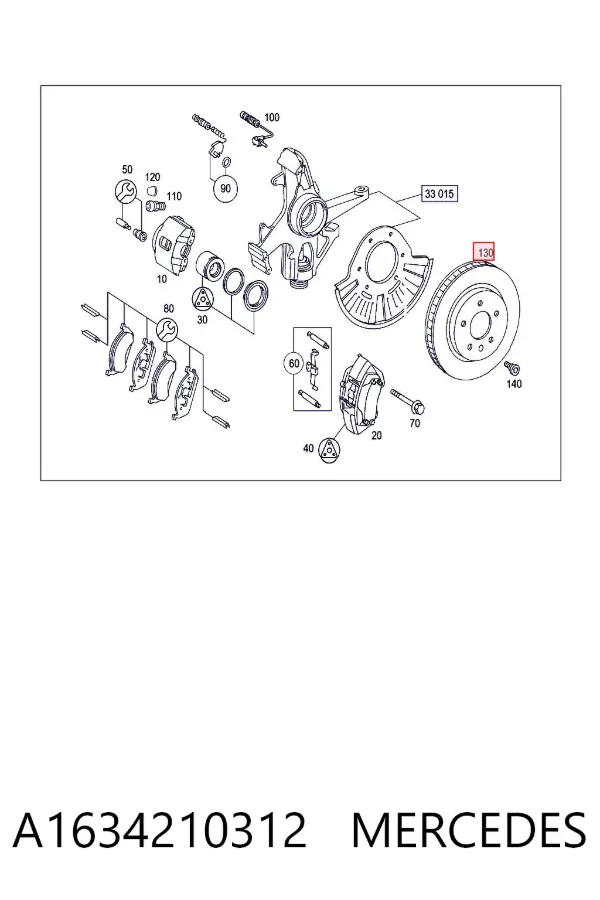 Disco de freno A1634210312 Mercedes