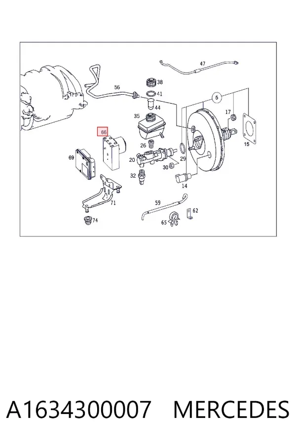Módulo ABS A1634300007 Mercedes