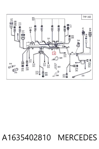 Mazo de cables del compartimiento del motor MERCEDES A1635402810