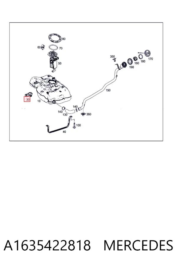 Sensor de presión de combustible A1635422818 Mercedes