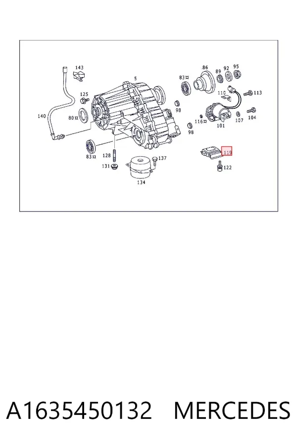 Módulo de control de la caja de transferencia A1635450132 Mercedes