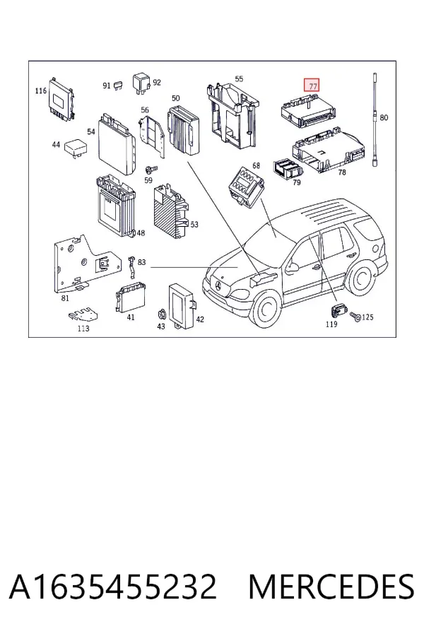 Módulo de confort A1635455232 Mercedes