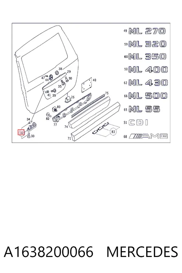 Luz matricula A1638200066 Mercedes