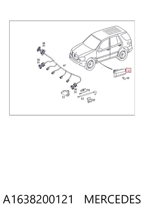 Luz intermitente de guardabarros A1638200121 Mercedes