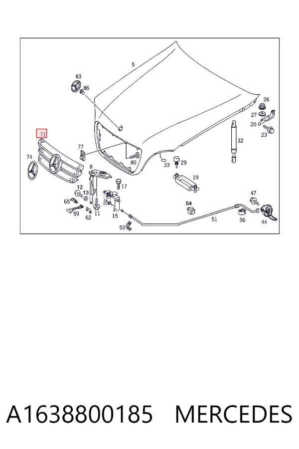 Parrilla A1638800185 Mercedes