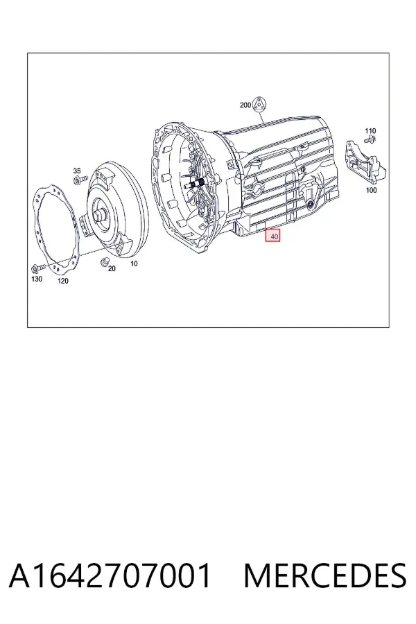 Caja de cambios automática A1642707001 Mercedes