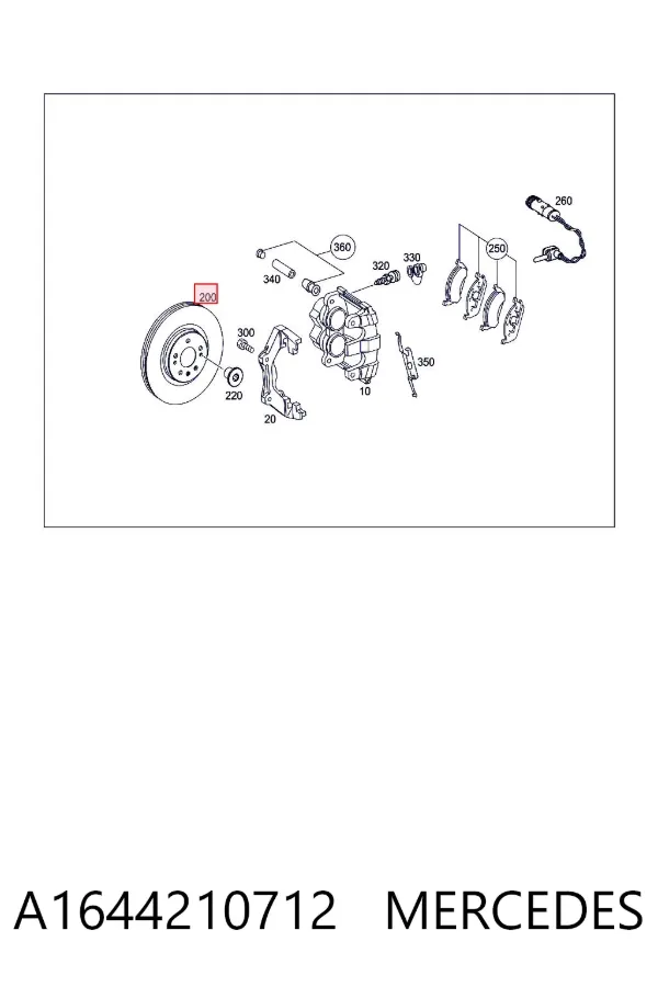 Disco de freno A1644210712 Mercedes