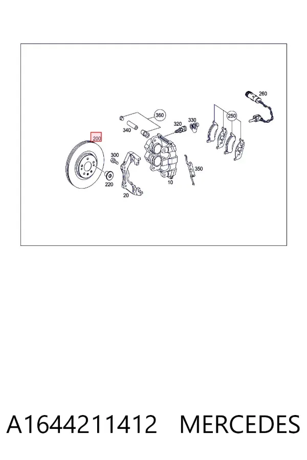 Disco de freno A1644211412 Mercedes