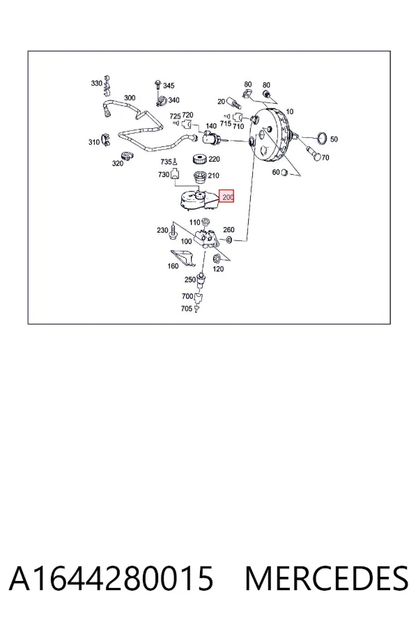 Depósito de líquido de frenos A1644280015 Mercedes