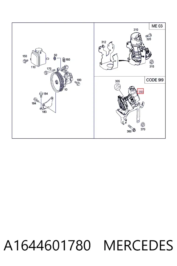 Bomba de dirección A1644601780 Mercedes