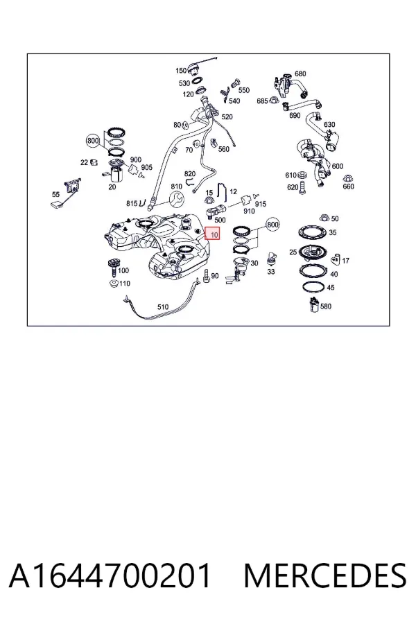 Depósito de gasolina A1644700201 Mercedes