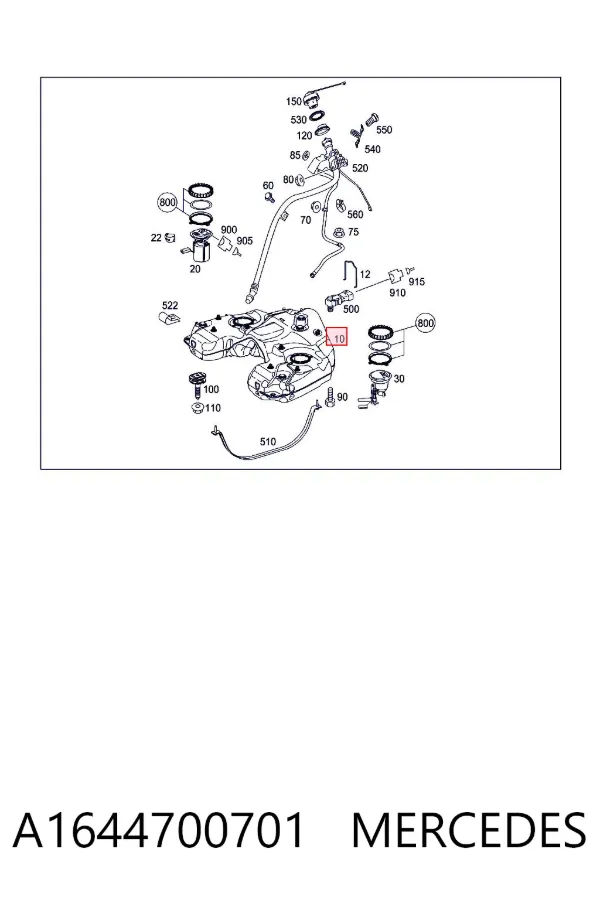 Depósito de gasolina A1644700701 Mercedes