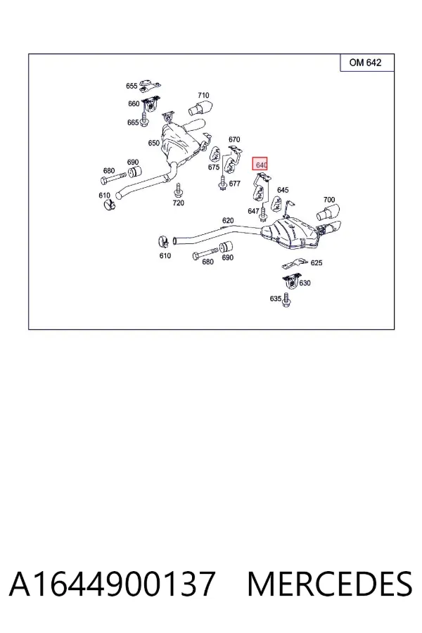 Soporte escape A1644900137 Mercedes