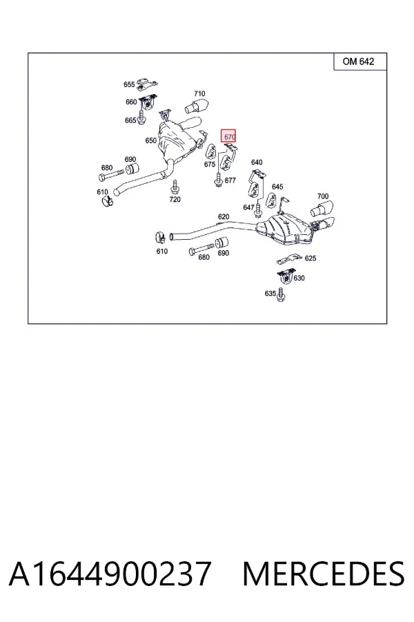 Soporte escape A1644900237 Mercedes
