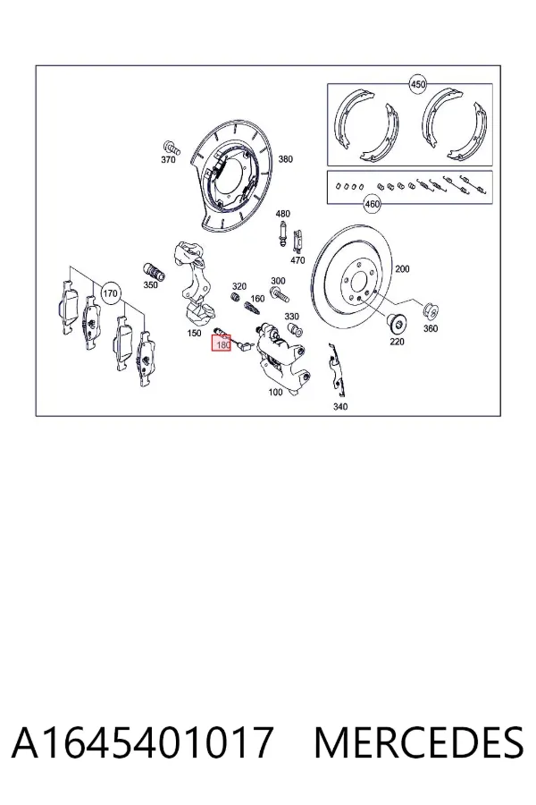 Sensor de desgaste de pastillas de freno delantero derecho A1645401017 Mercedes