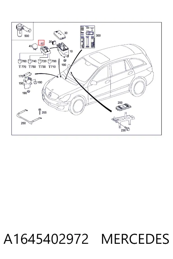 Caja de fusibles A1645402972 Mercedes