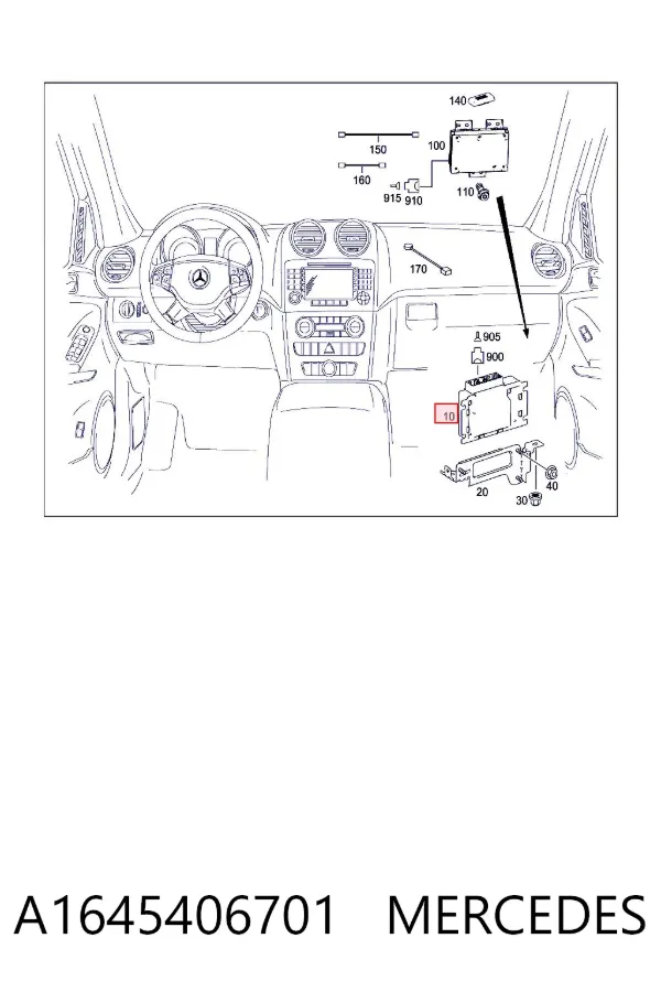 Módulo de control de la caja de transferencia A1645406701 Mercedes