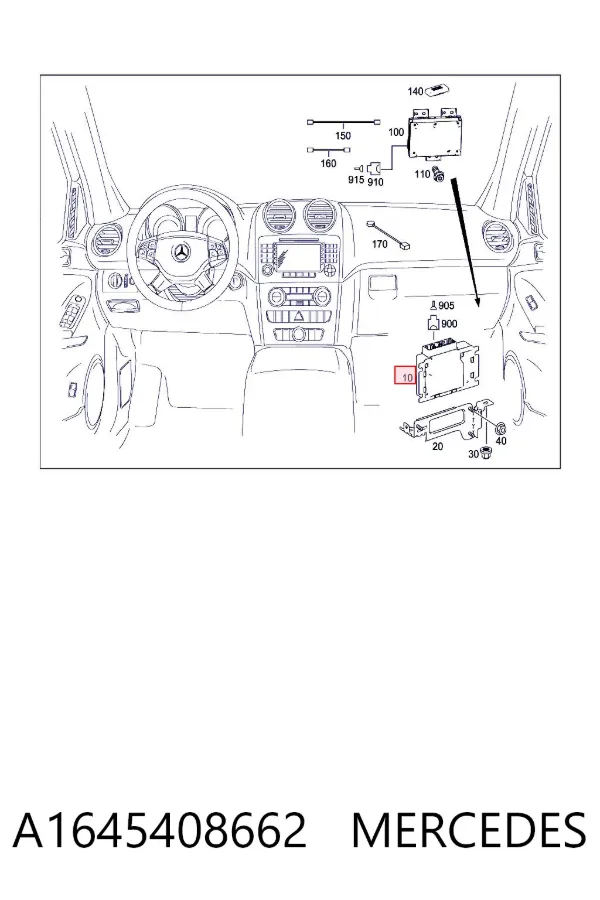 Módulo de control de la caja de transferencia A1645408662 Mercedes