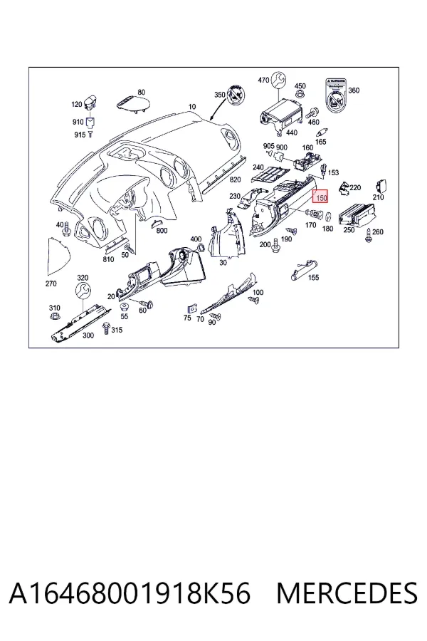 Guantera Mercedes ML/GLE W164