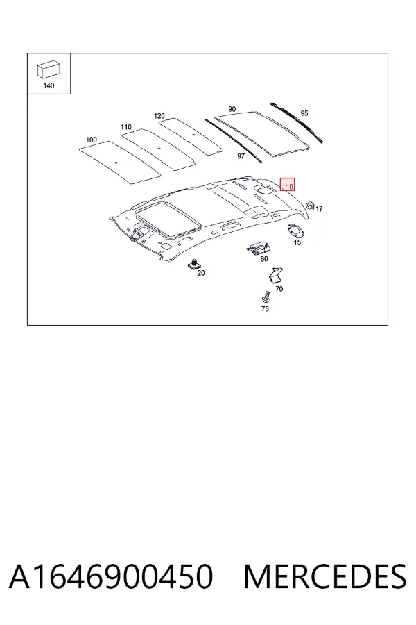 Techo interior A1646900450 Mercedes