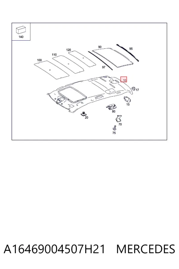 Techo interior A16469004507H21 Mercedes
