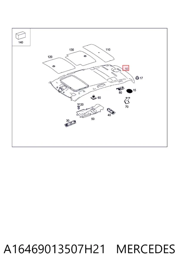Techo interior A16469013507H21 Mercedes