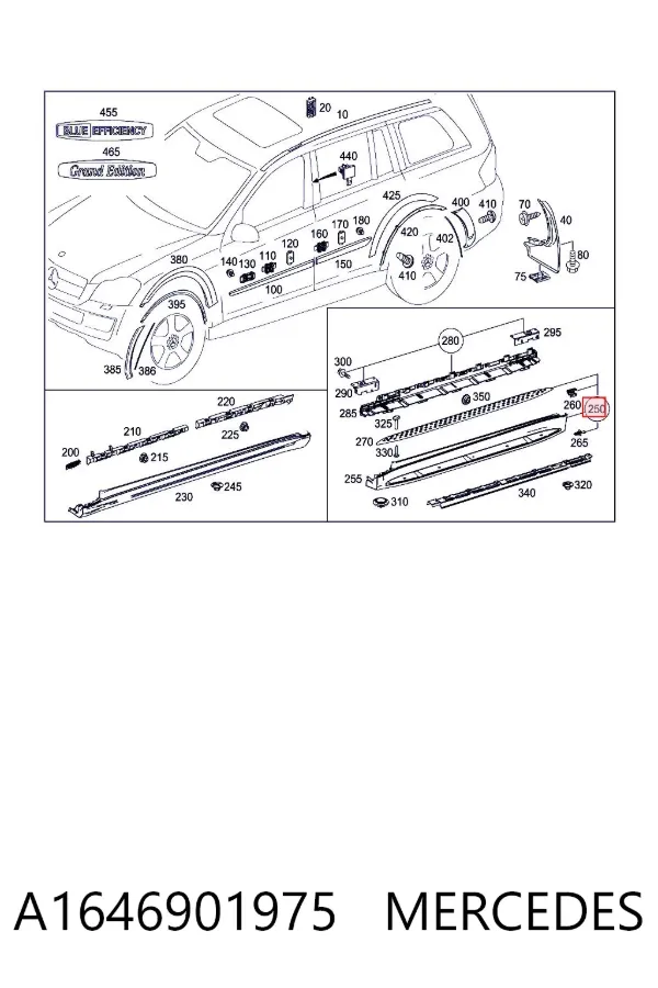 Estribo izquierdo A1646901975 Mercedes
