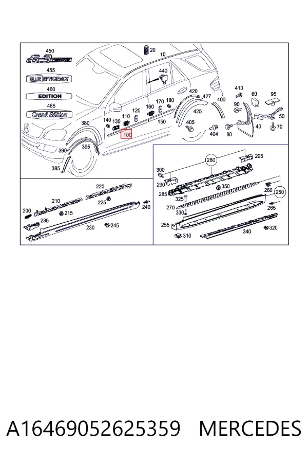 Soporte de parachoques delantero Mercedes ML/GLE W164