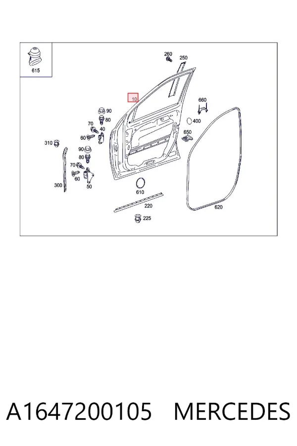Puerta delantera izquierda Mercedes ML/GLE W164
