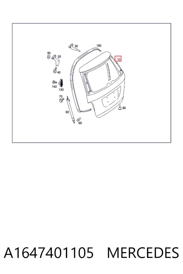 Puerta trasera A1647401105 Mercedes