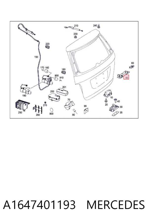 Tirador de puerta de maletero exterior A1647401193 Mercedes