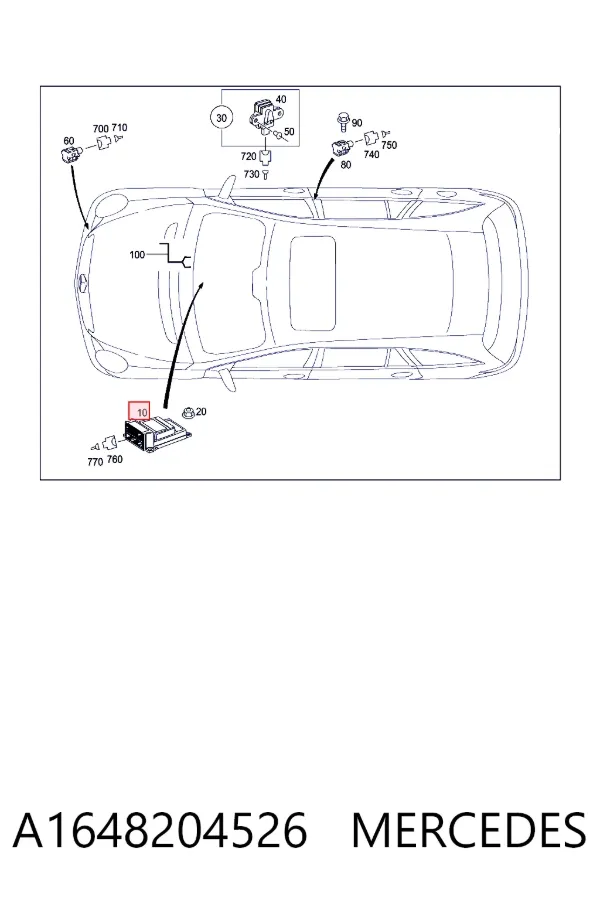 Módulo de control de airbag A1648204526 Mercedes