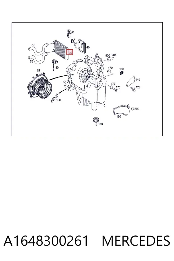 Radiador calefacción A1648300261 Mercedes