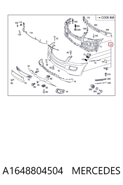 Parachoques delantero MERCEDES A1648804504