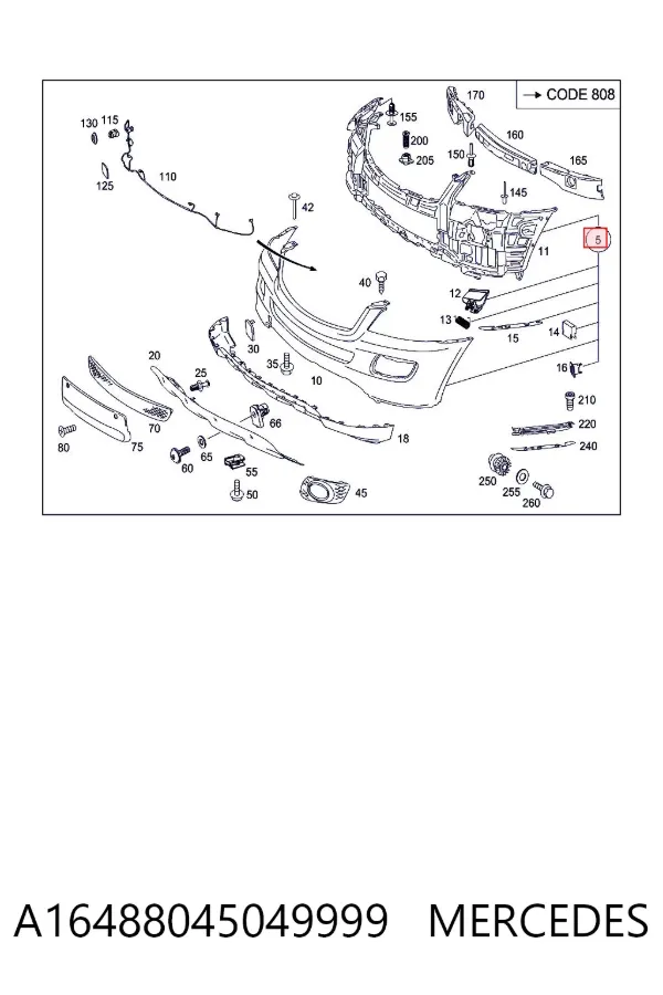 Paragolpes A16488045049999 Mercedes