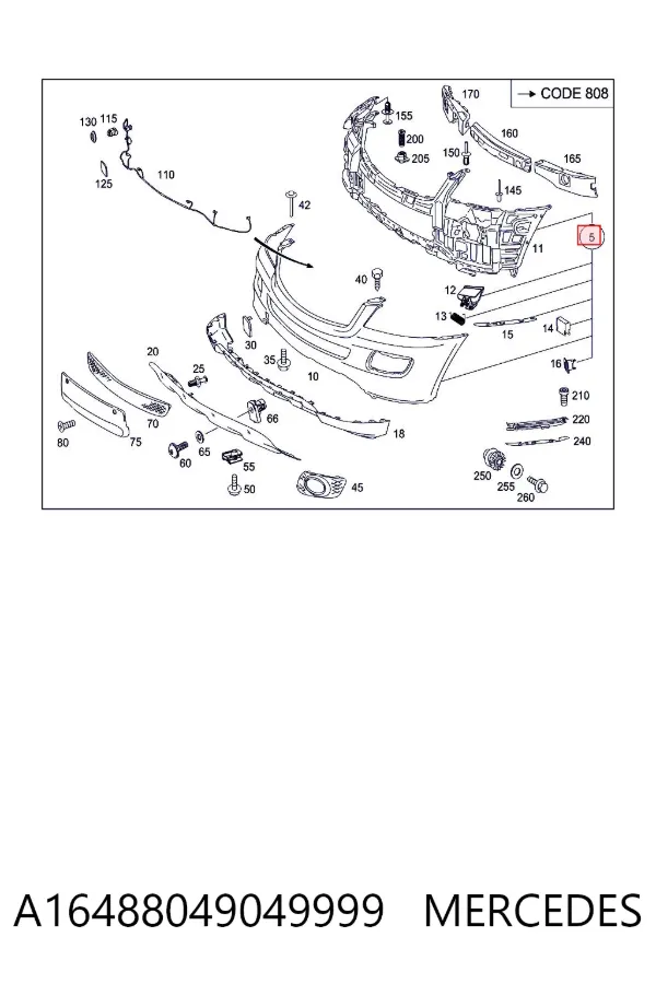 Paragolpes A16488049049999 Mercedes