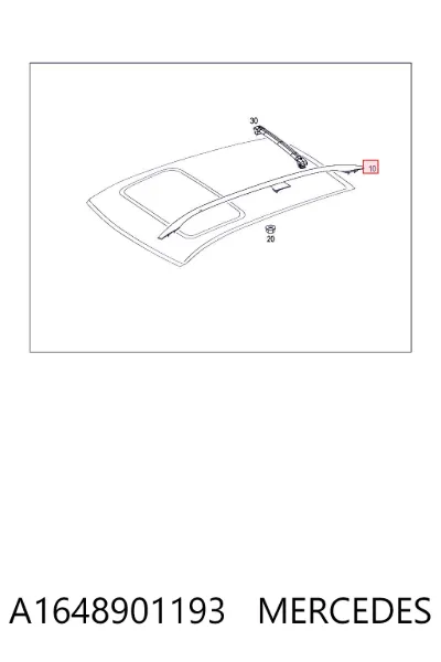Riel de techo izquierdo MERCEDES A1648901193
