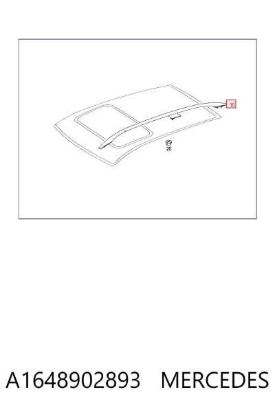 Riel de techo derecho MERCEDES A1648902893