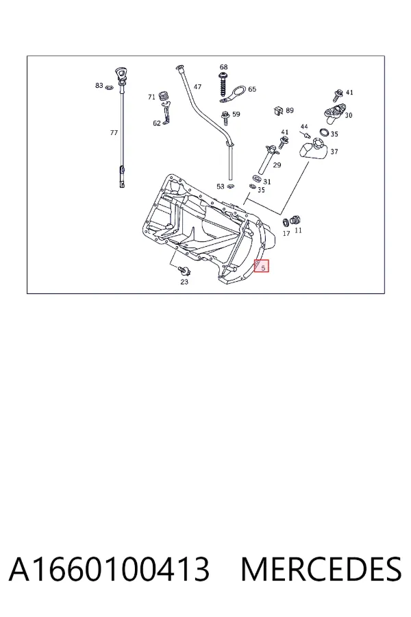 Cárter de aceite del motor A1660100413 Mercedes