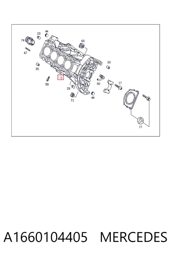 Bloque de cilindros del motor A1660104405 Mercedes