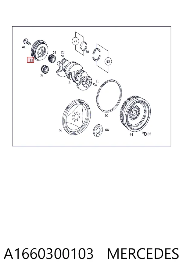 Polea de cigüeñal A1660300103 Mercedes