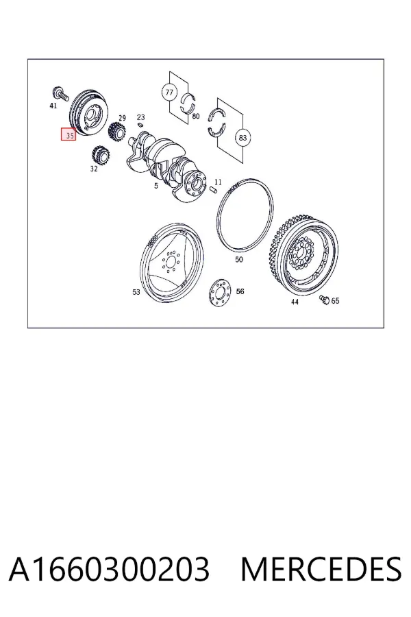 Polea de cigüeñal A1660300203 Mercedes