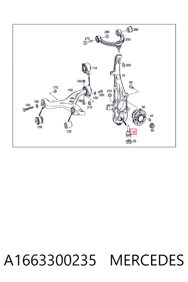 Rótula inferior de suspensión A1663300235 Mercedes
