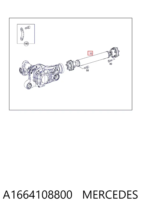 Árbol de transmision delantero A1664108800 Mercedes