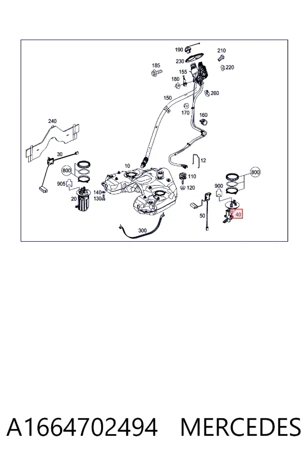 Sensor de nivel de combustible izquierdo A1664702494 Mercedes