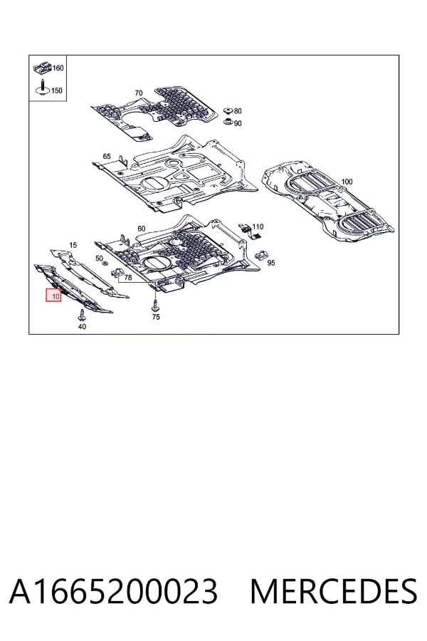 Protector para parachoques A1665200023 Mercedes