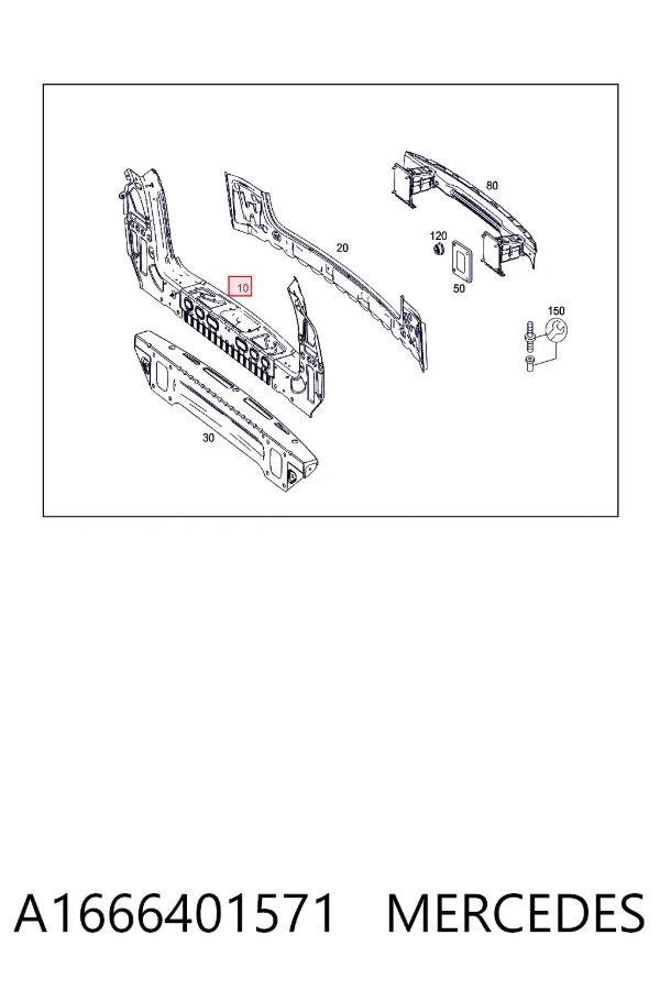 Panel del maletero trasero A1666401571 Mercedes